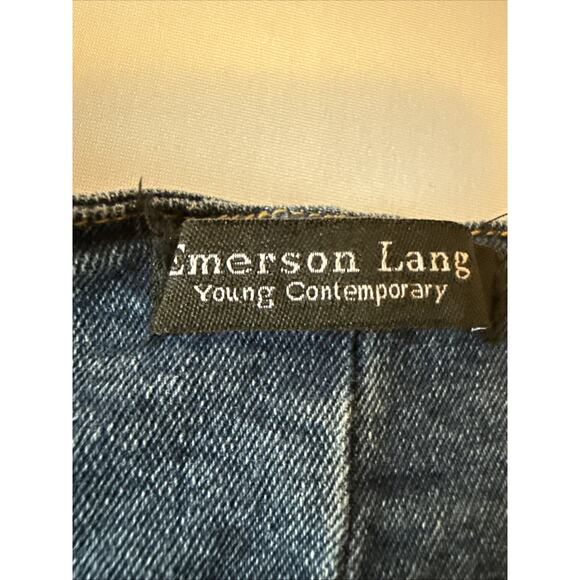 Emerson Lang NWT Women's XL Blue Denim Crop Vest Y2K Western Rodeo Cowgirl Boho - Picture 4 of 11